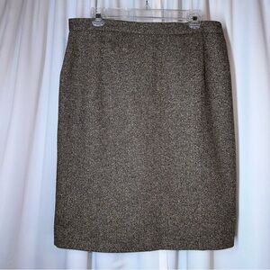 Laura Clement Collection Pencil Skirt  14 Midi Straight Wool Silk Blend Office